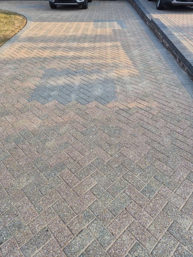 Driveway cleaning, block paving, after
