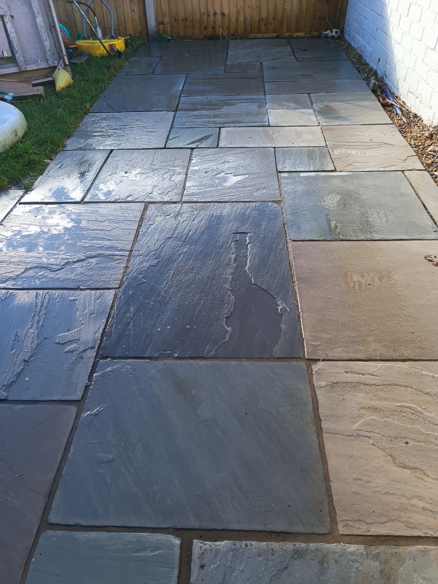 Patio cleaning, natural stone, after